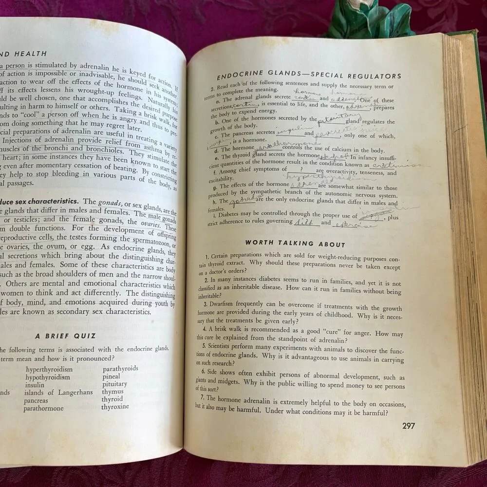 1945 Life and Health by Wilson, Bracken and Almack, Vintage School Book